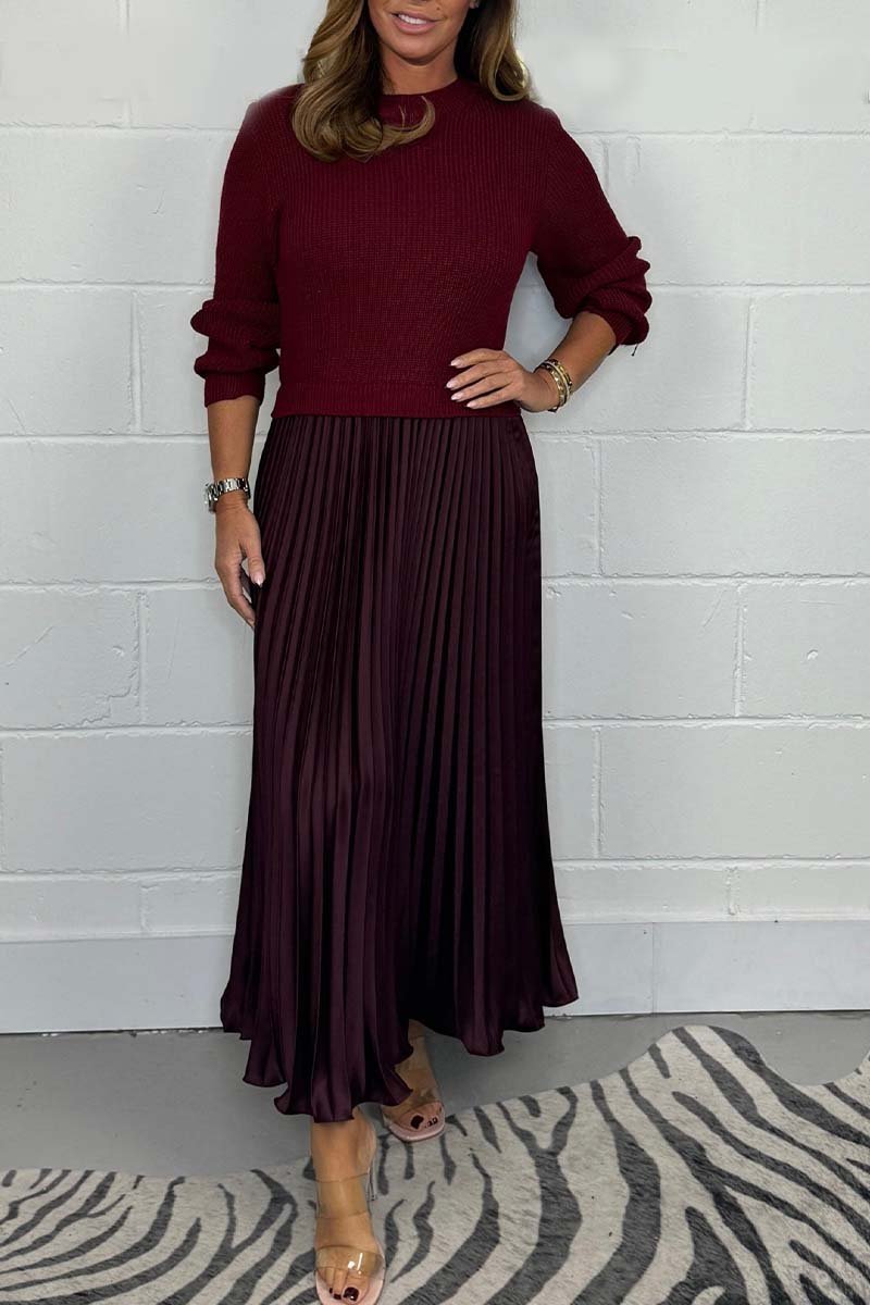 🔥Black Friday Promotion 50% OFF🔥Women’s Stylish and Elegant Round-neck Pleated Dress