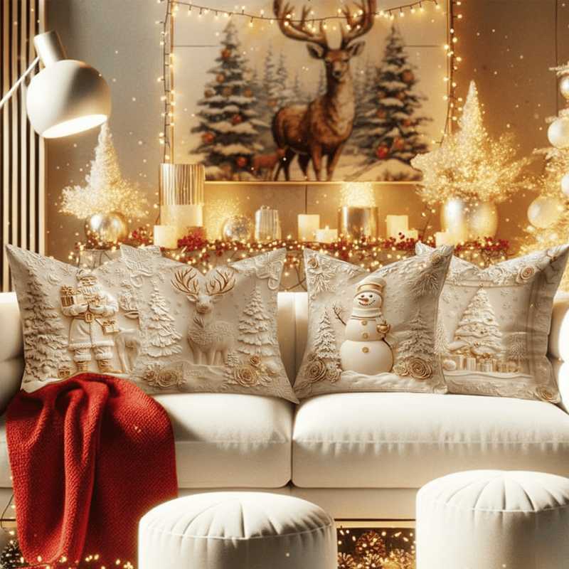 ⏰LAST DAY: $39.99 For 4PCS!!⚡50K  SOLD!?Christmas Themed Cushion Cover