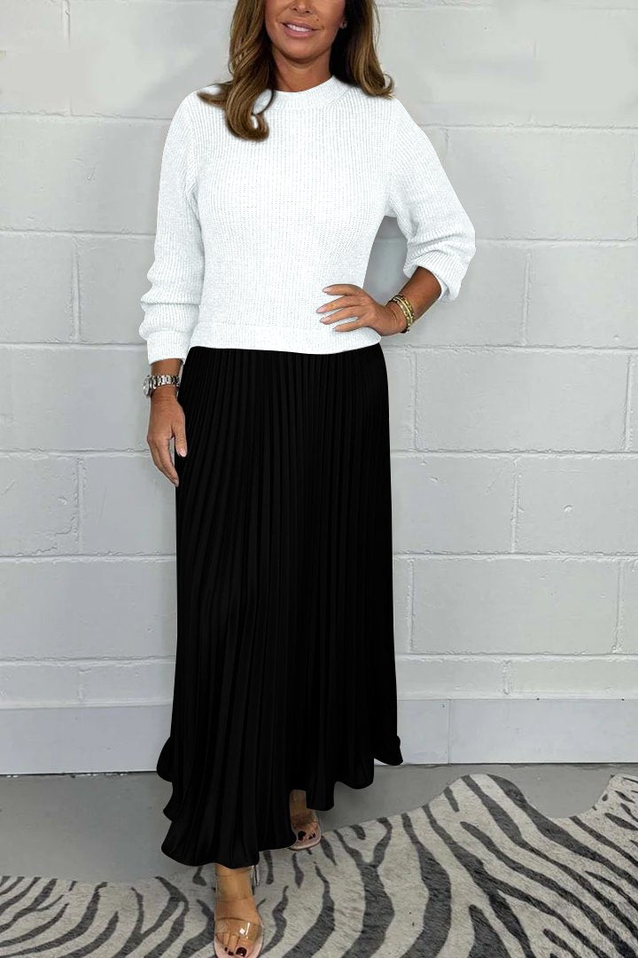 🔥Black Friday Promotion 50% OFF🔥Women’s Stylish and Elegant Round-neck Pleated Dress
