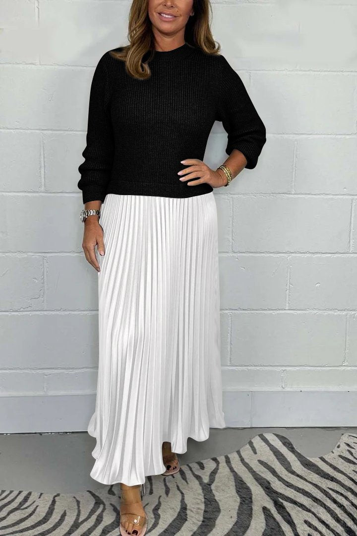 🔥Black Friday Promotion 50% OFF🔥Women’s Stylish and Elegant Round-neck Pleated Dress
