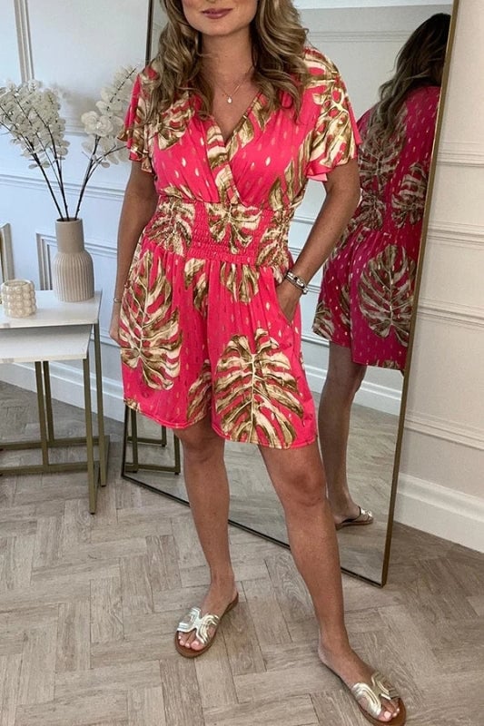 🌸Spring Big Sale 50% off🔥Casual Floral Polka Dot Pocket Rompers