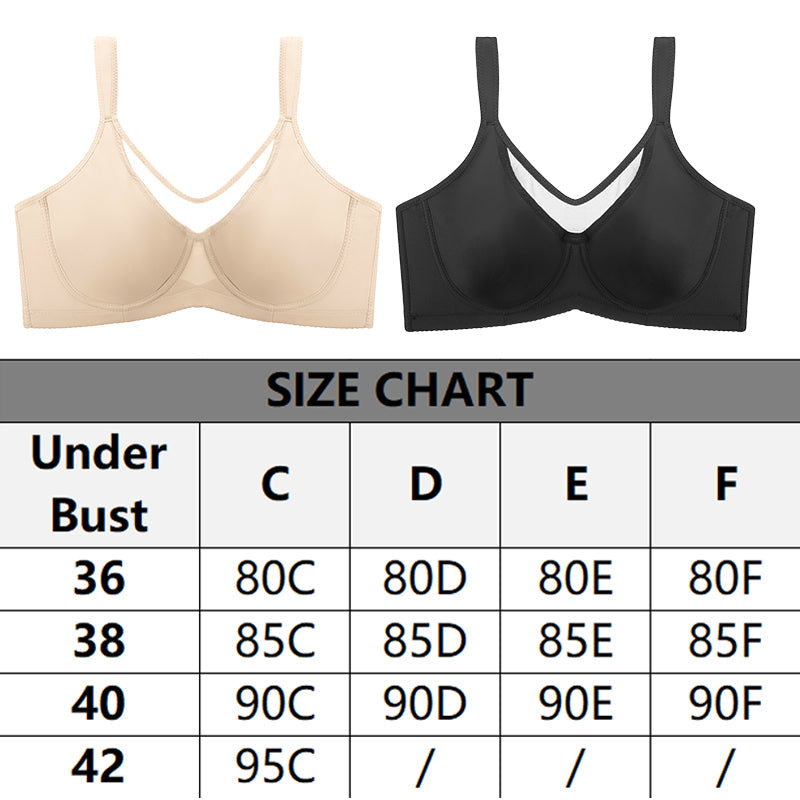 🏆 Last Day Special Price £9.99! 💐Women's Elegant Sheer Full Coverage Plus Size Bra