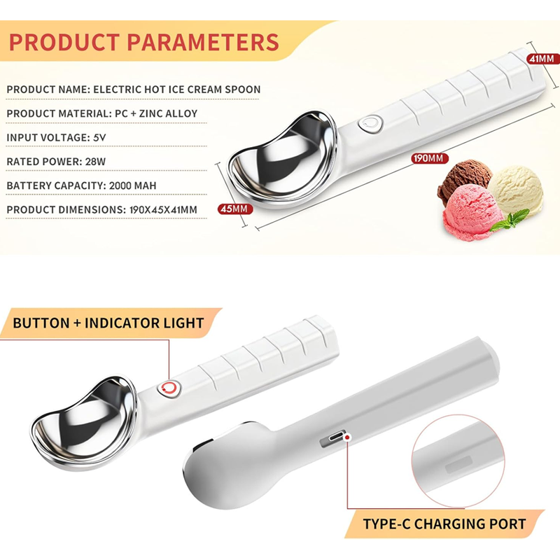 🏖️Summer Hot Sale -Up To 70%OFF!!⚡50K+ SOLD!🍨Electric Self-Melting Ice Cream Spoon