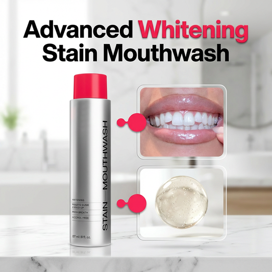 🔥BUY 2 GET 1 FREE✨  Stain‑Removing Whitening Mouthwash – Lifts coffee & tea stains, alcohol‑free🦷💙
