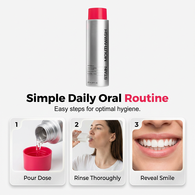 🔥BUY 2 GET 1 FREE✨  Stain‑Removing Whitening Mouthwash – Lifts coffee & tea stains, alcohol‑free🦷💙