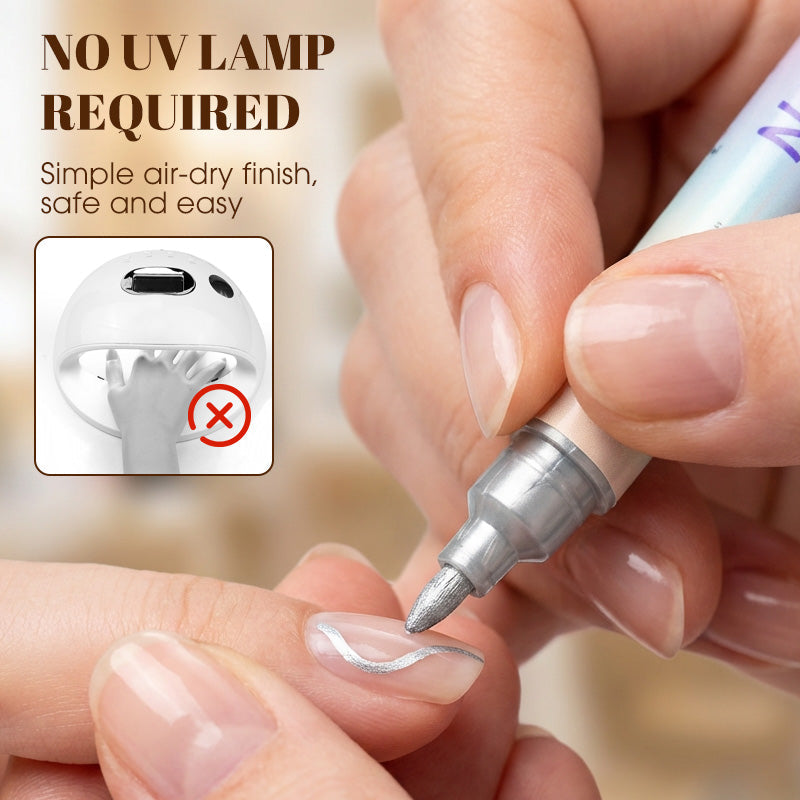 🥳2026 HOT SALE🥳💞50K+ SOLD!✨🎨 50% OFF! Dual-Tip Nail Art Marker Pen SetQuick‑dry, no UV lamp. Fine & brush tips. Easy DIY at home.💅🖌️
