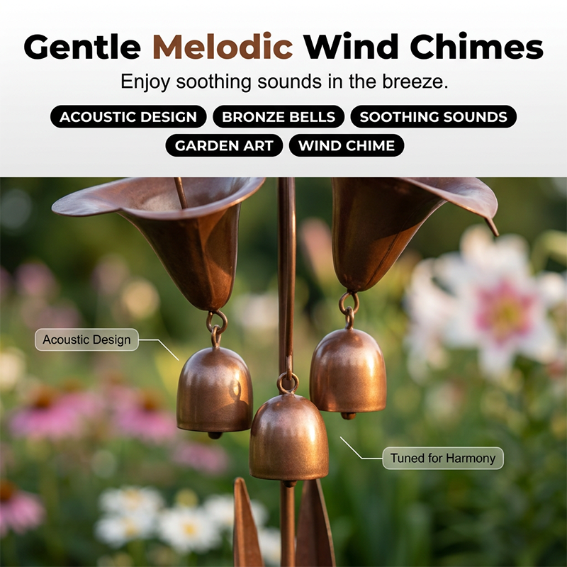 ⏳Limited-time 49% off⏰Calla Lily Garden Stake with Bell Chimes🌷🐦